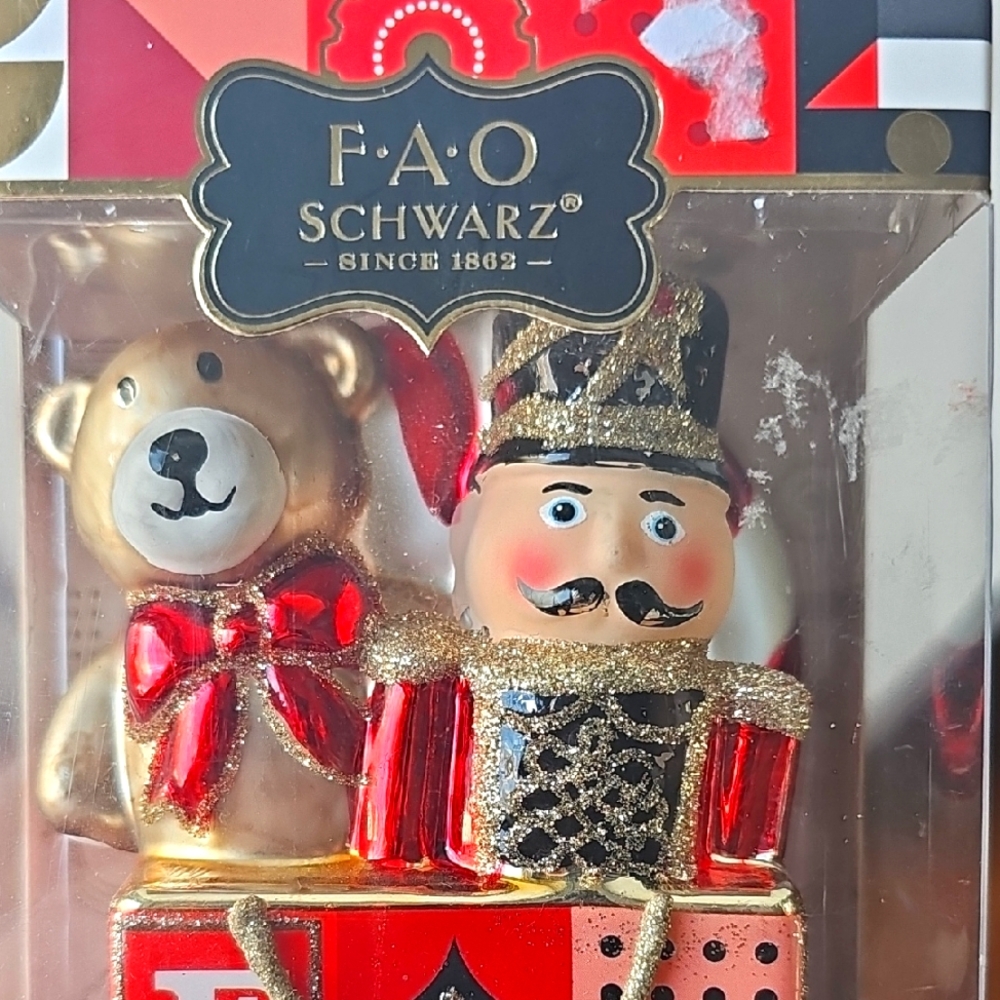 FAO Schwarz Nutcracker & Bear Ornament